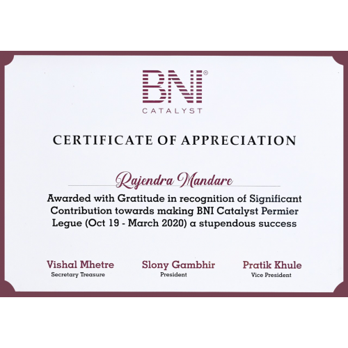 BNI Certificate